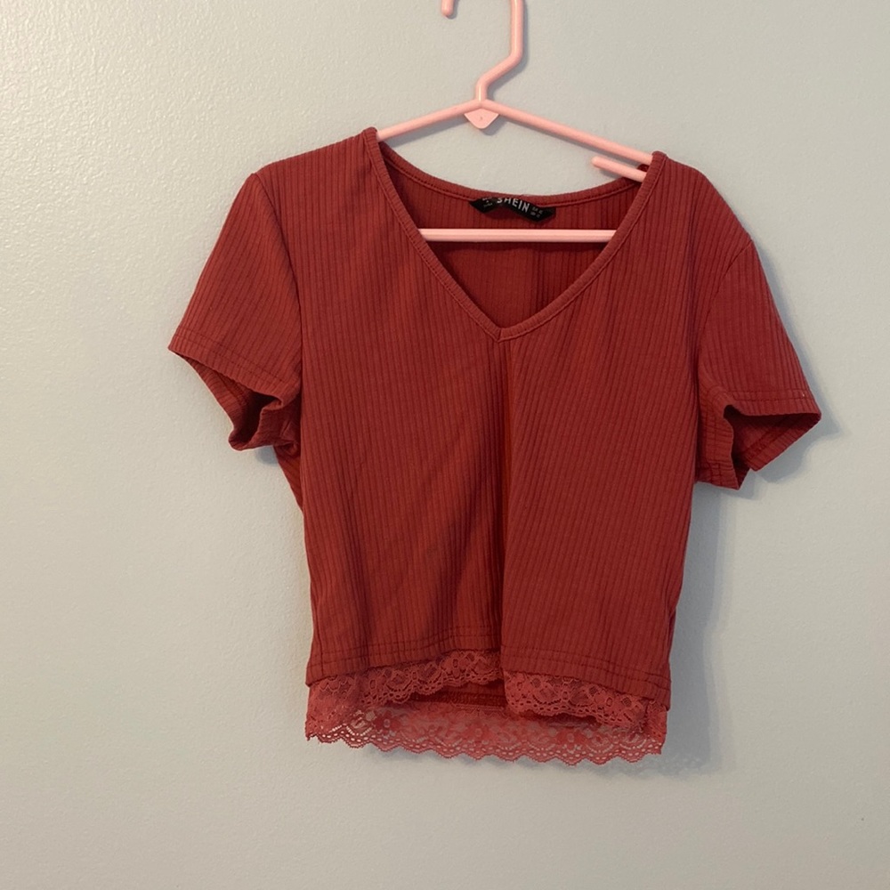 Stretchy red crop top from shein